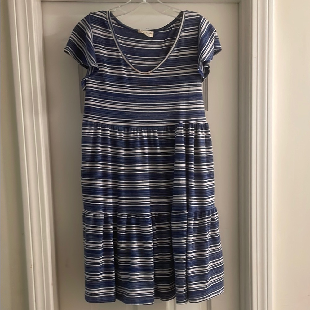 Striped Blue and White Dress